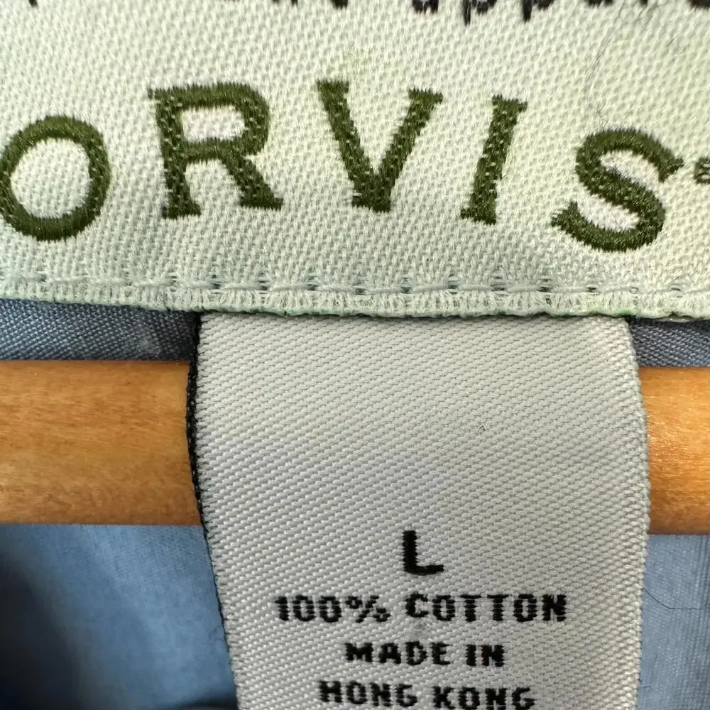 Orvis Fishing Shirt Men LG Long Sleeve Lightweight Outdoor Button Up‎ 4 Pockets - Picture 4 of 7